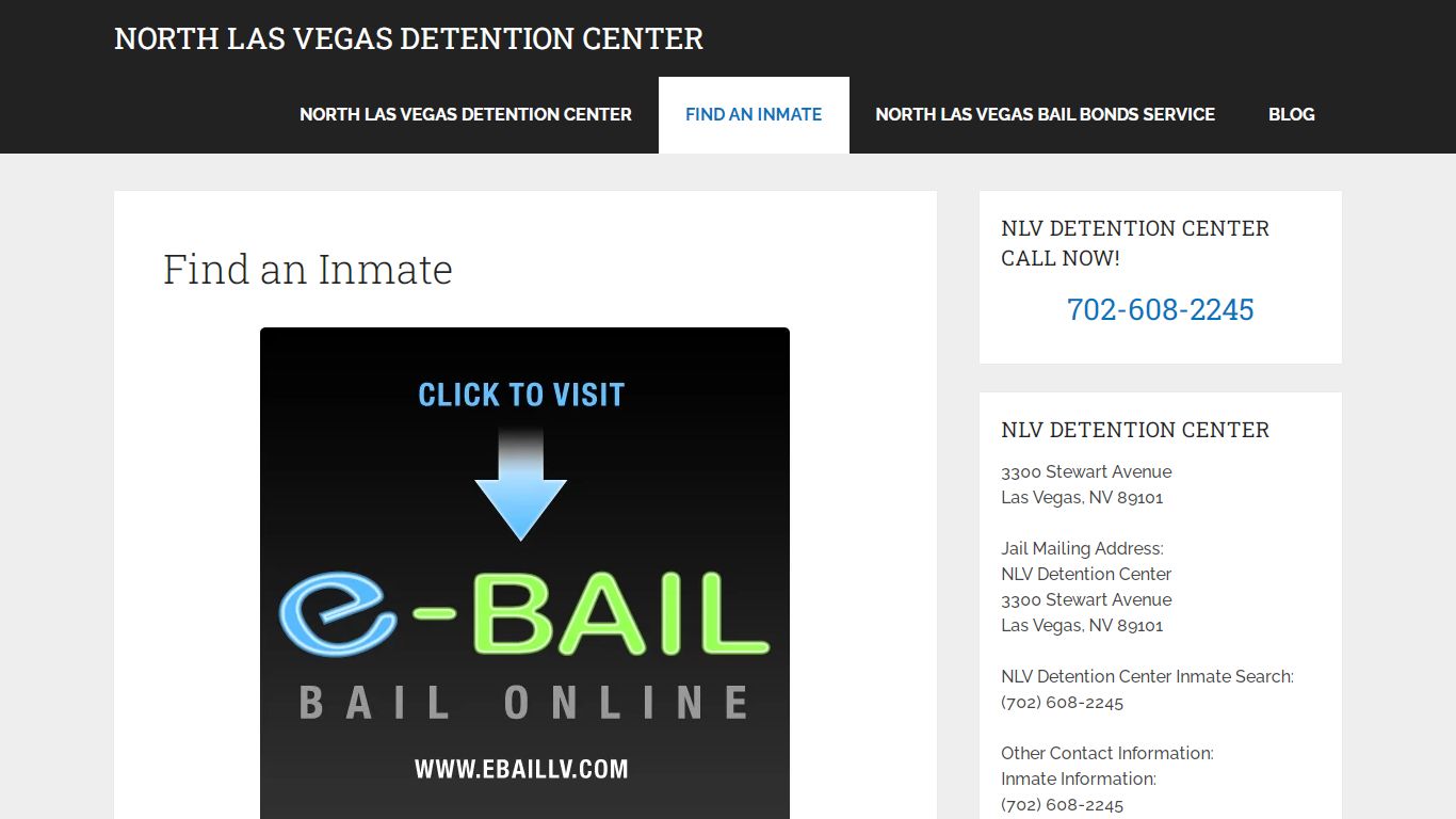 Find an Inmate - North Las Vegas Detention Center